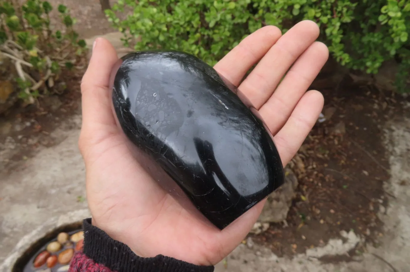 Polished Black Tourmaline Standing Free Form x 2 From Madagascar