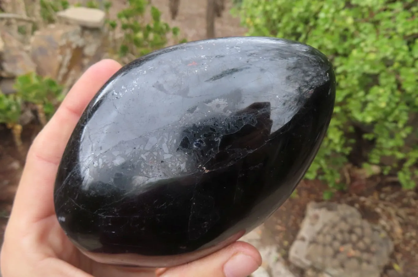 Polished Black Tourmaline Standing Free Form x 2 From Madagascar