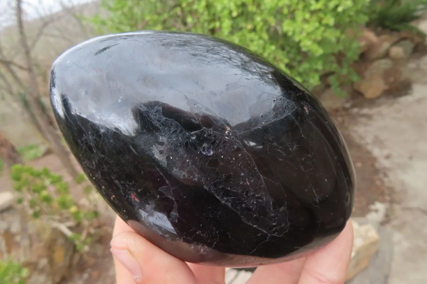 Polished Black Tourmaline Standing Free Form x 2 From Madagascar