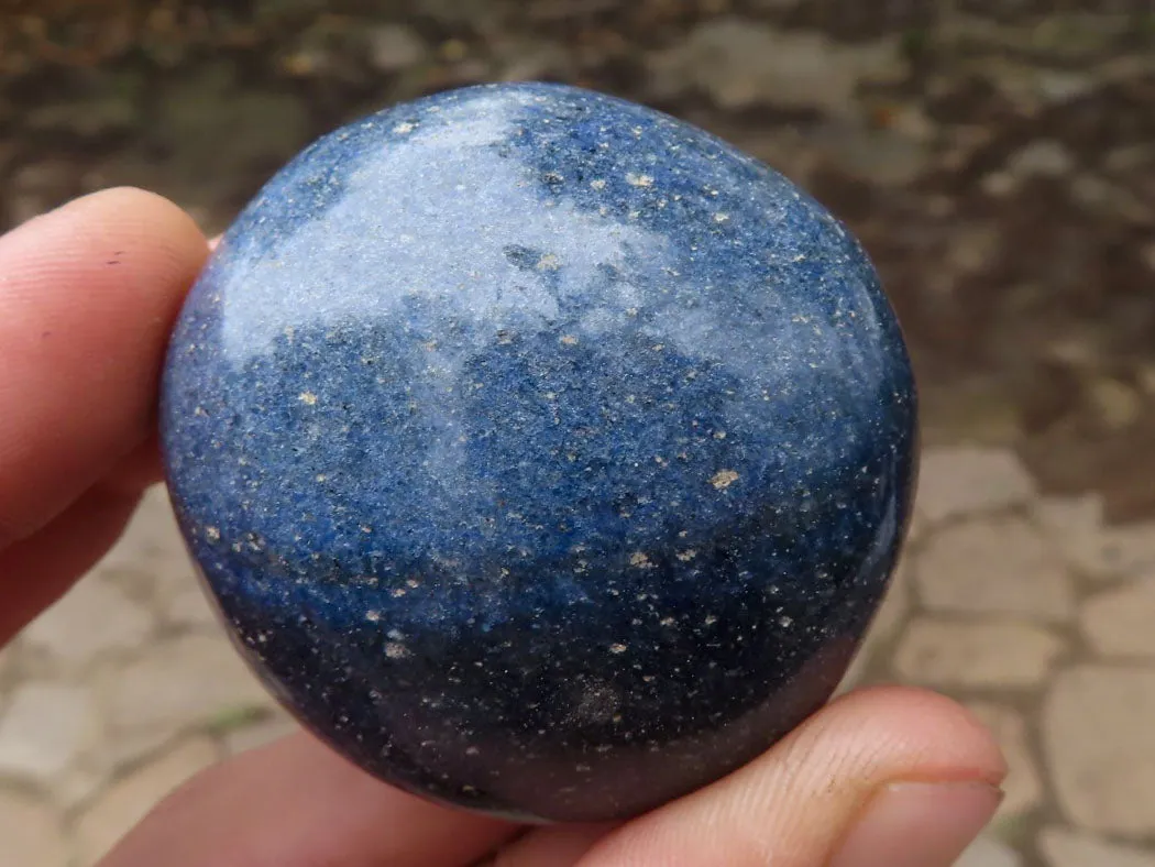 Polished Blue Lazulite Palm Stones  x 12 From Madagascar