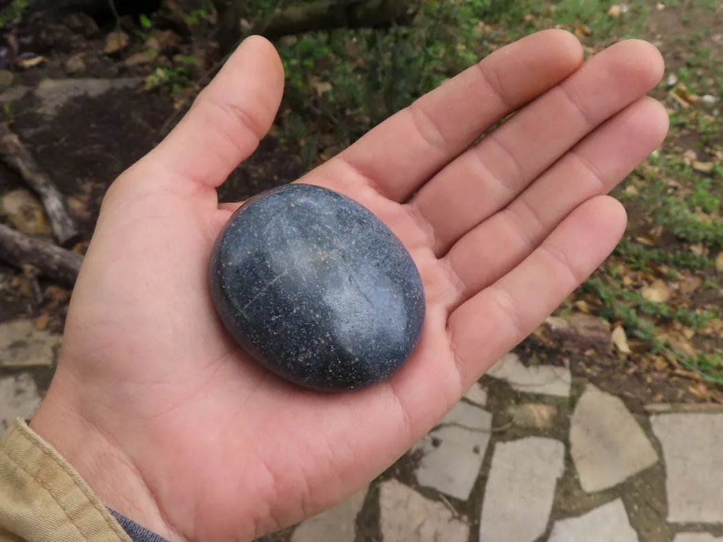 Polished Blue Lazulite Palm Stones  x 12 From Madagascar