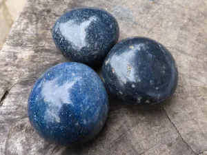 Polished Blue Lazulite Palm Stones  x 12 From Madagascar