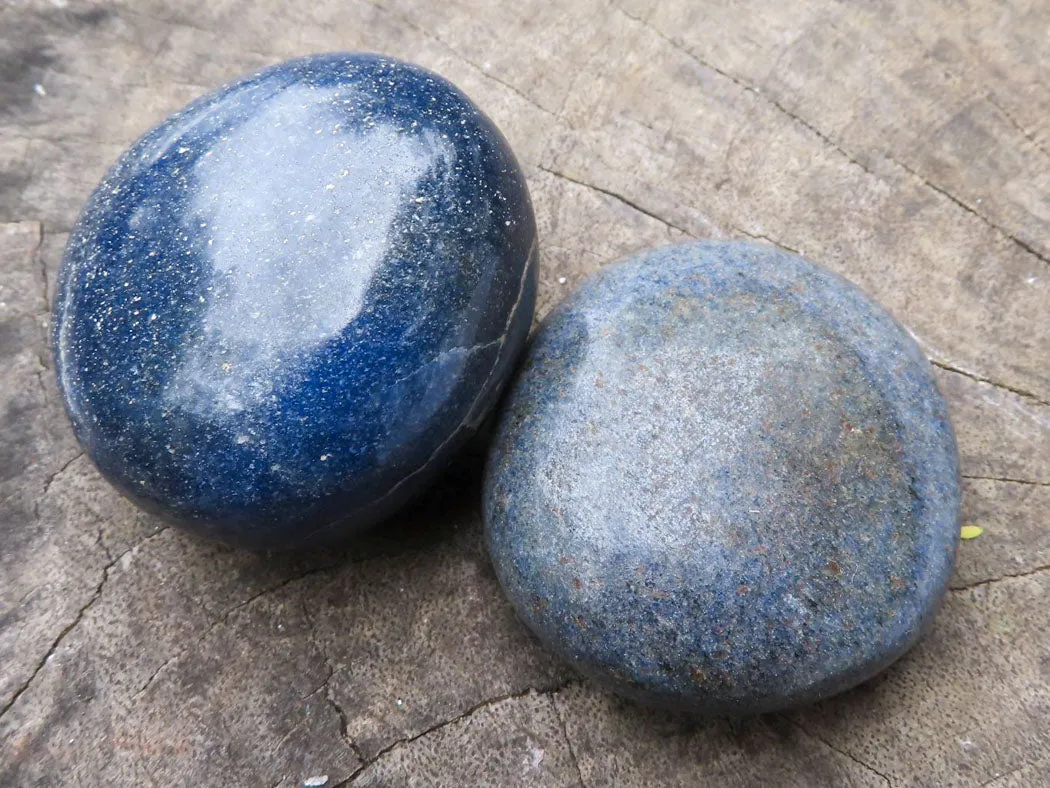 Polished Blue Lazulite Palm Stones  x 12 From Madagascar