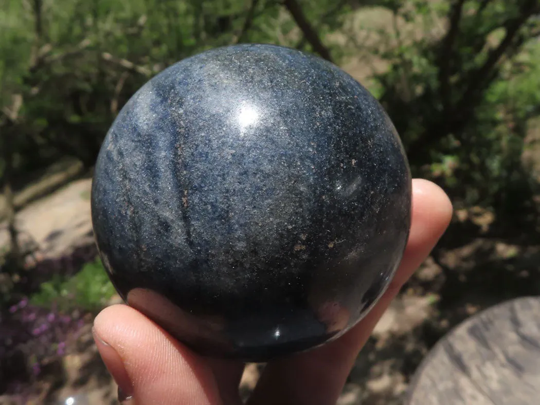 Polished Blue Lazulite Spheres  x 4 From Madagascar