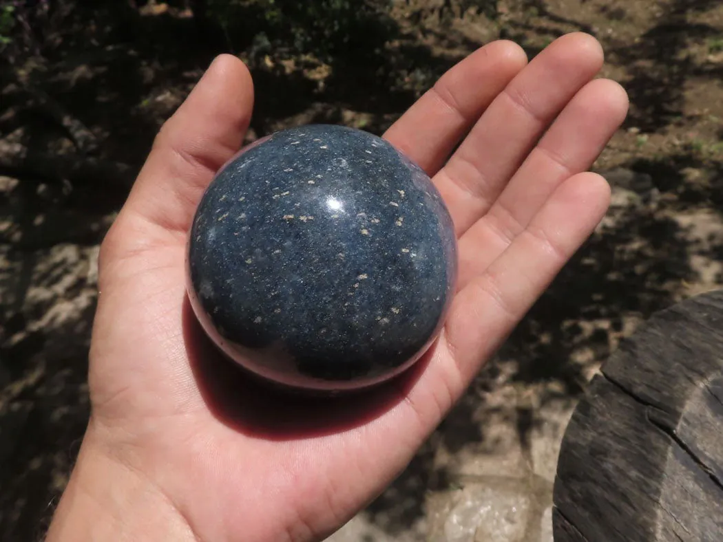 Polished Blue Lazulite Spheres  x 4 From Madagascar