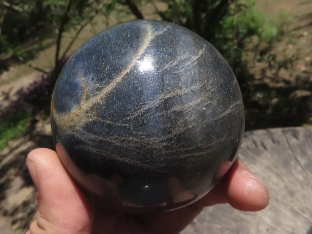 Polished Blue Lazulite Spheres  x 4 From Madagascar