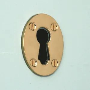 Polished Brass Oval Escutcheon - Large