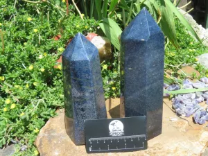 Polished Lazulite Crystal Points x 2 From Madagascar