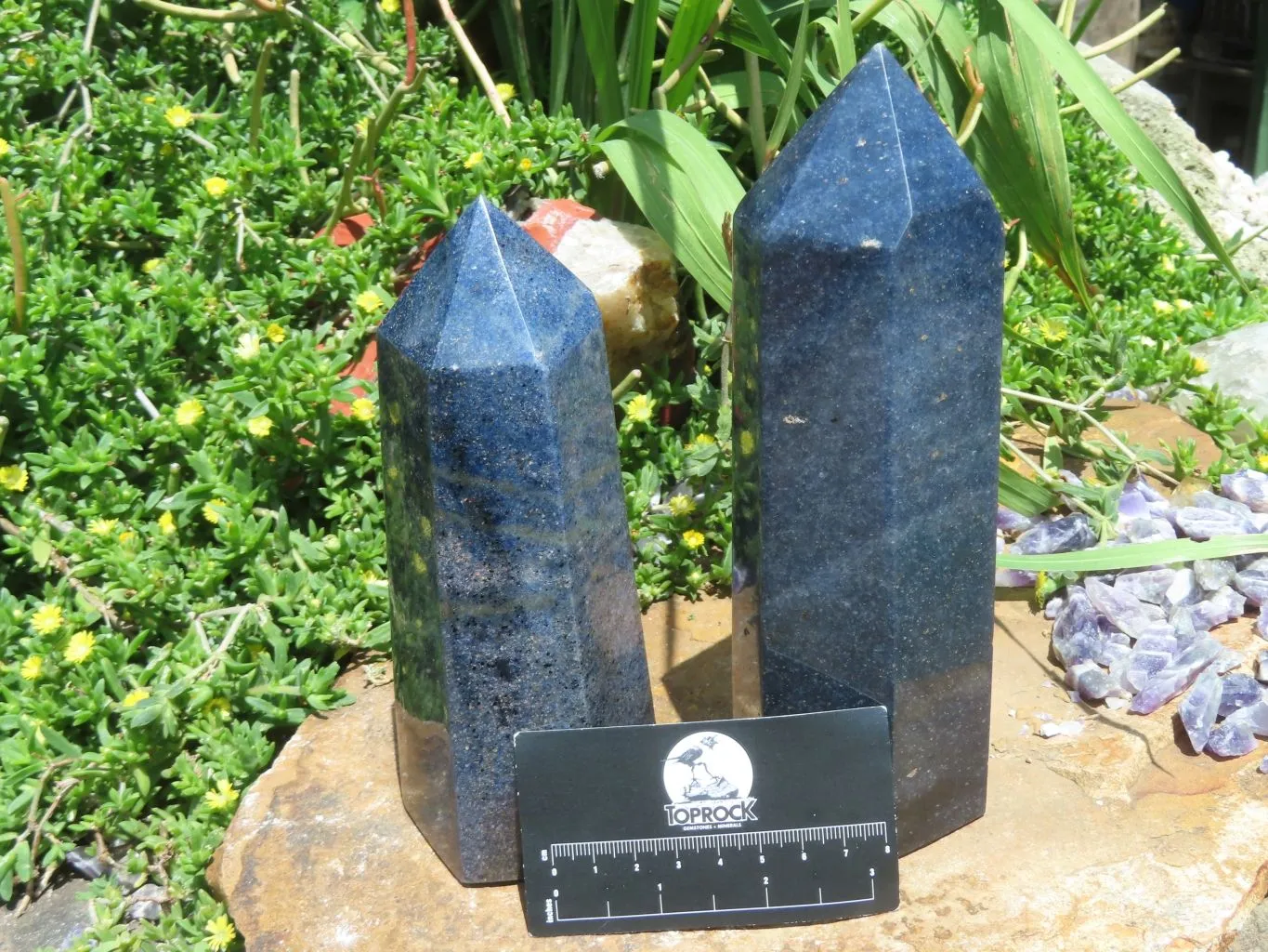 Polished Lazulite Crystal Points x 2 From Madagascar