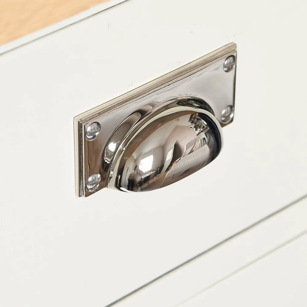 Polished Nickel Art Deco Hooded Drawer Handle