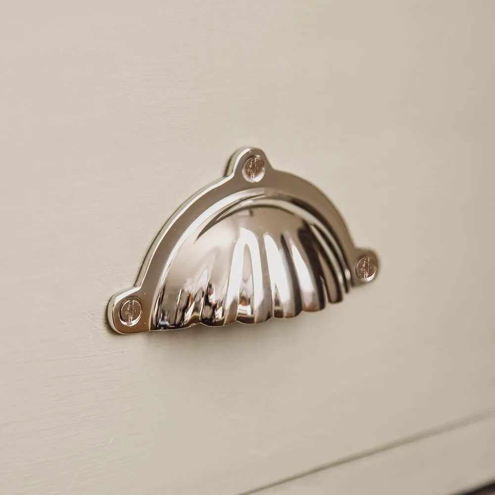 Polished Nickel Scalloped Hooded Drawer Handle