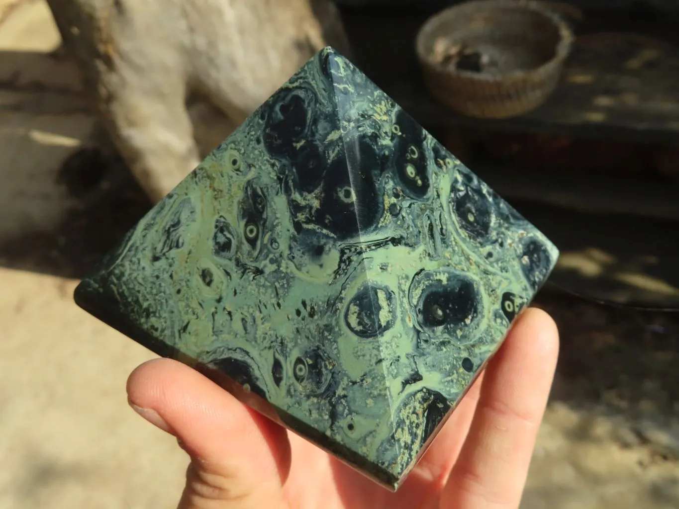 Polished Stromatolite Pyramids  x 3 From Madagascar