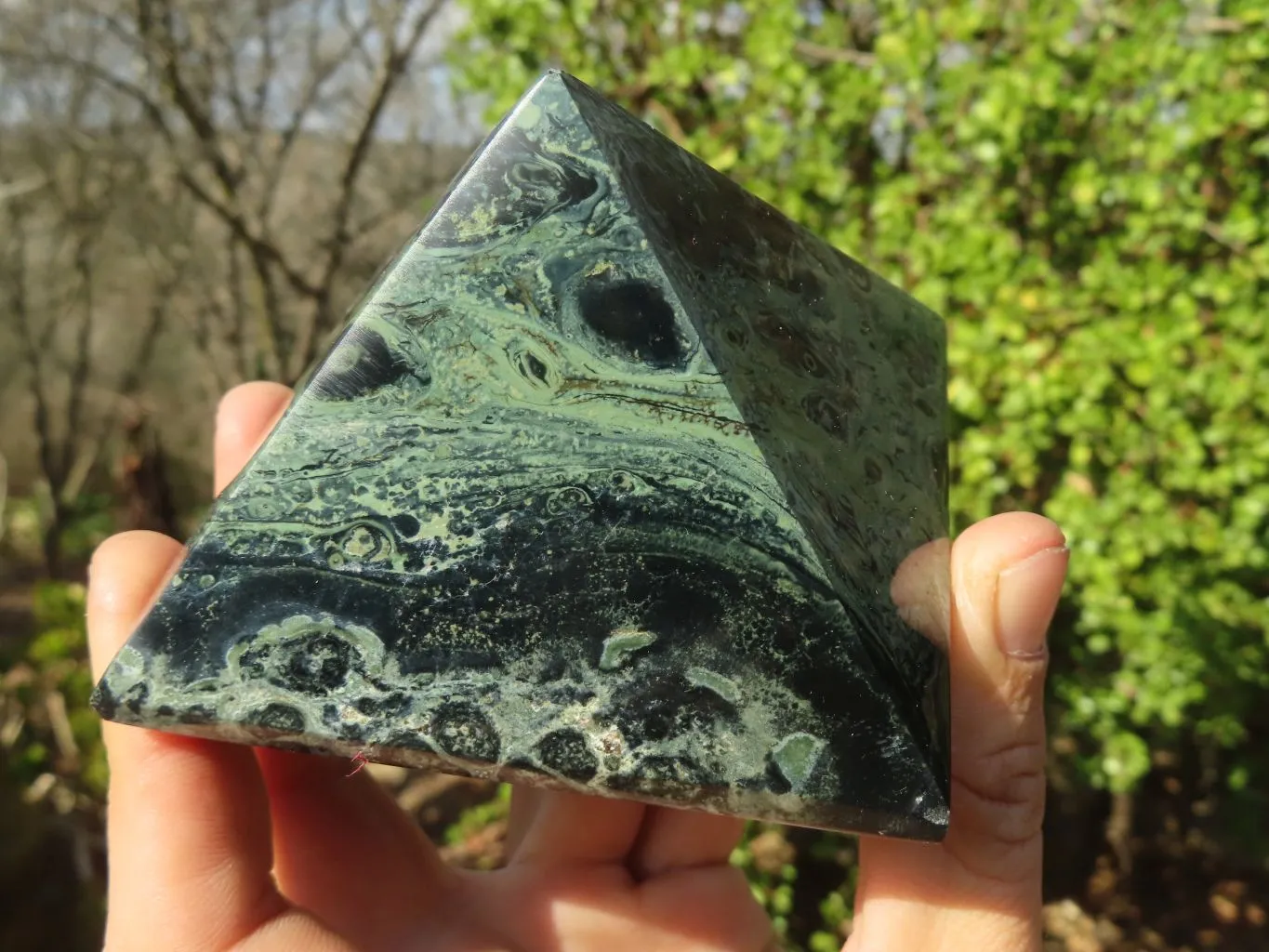 Polished Stromatolite Pyramids  x 3 From Madagascar