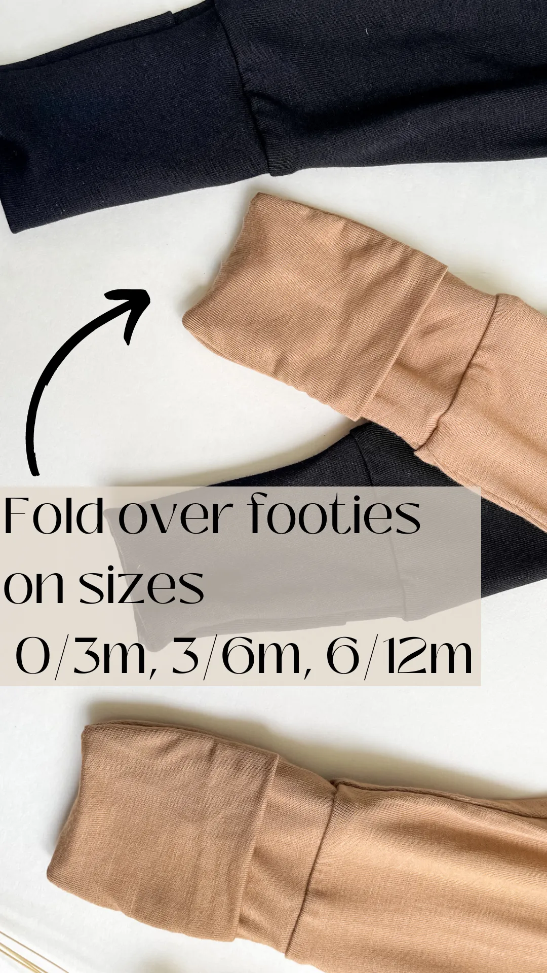 *preorder* Fold-over Footie Leggings | Baby & Toddler | Luxury Bamboo | Black