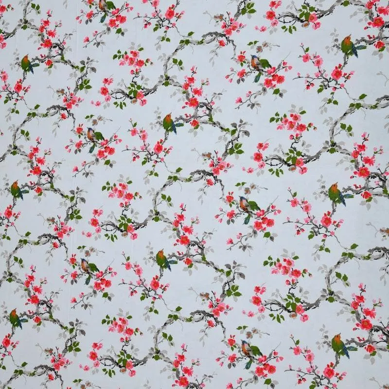 Quirky Gardenia Bedsheet - Blue & Red