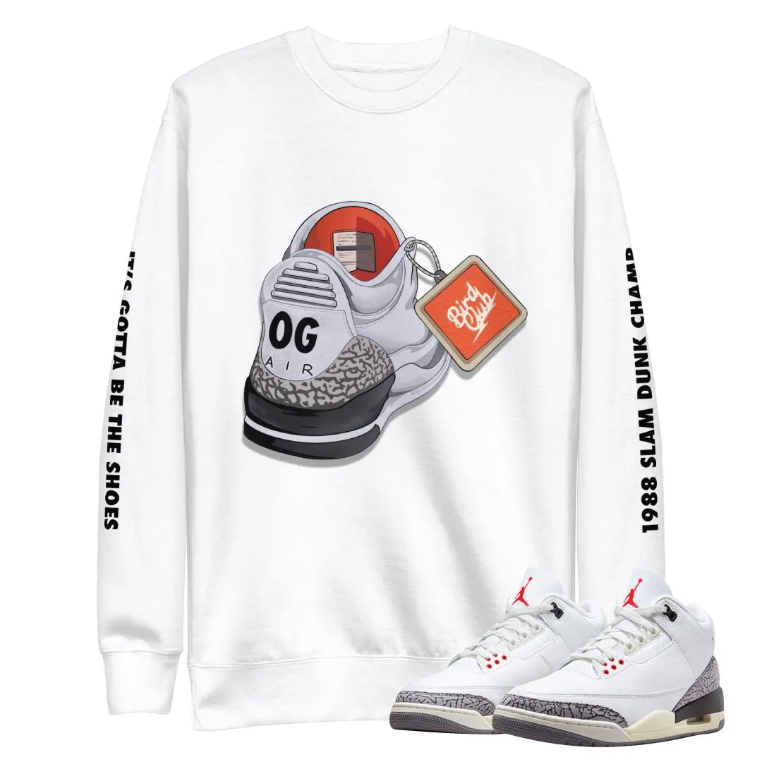 Retro 3 "White Cement" reimagined OG Air Sweatshirt