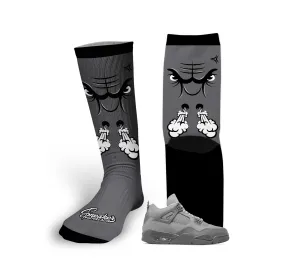 Retro 4 Wet Cement Raging Face Socks