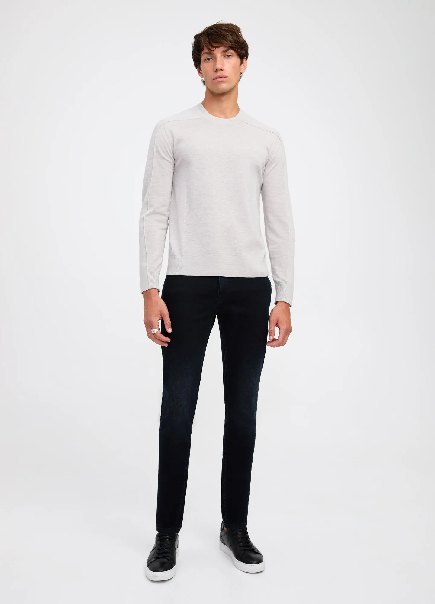 Rib Yoke Merino Crew Sweater Neutral