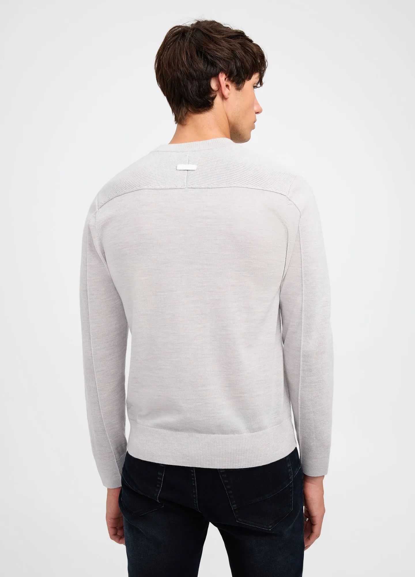 Rib Yoke Merino Crew Sweater Neutral