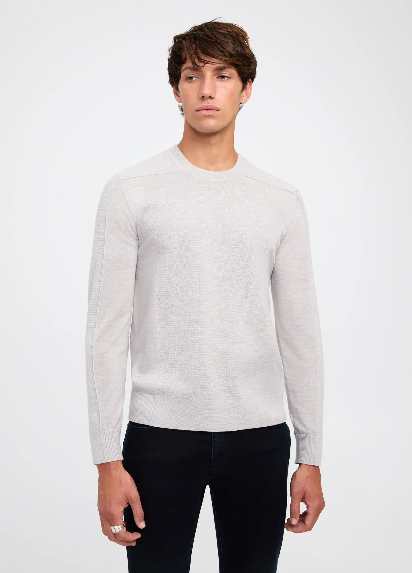 Rib Yoke Merino Crew Sweater Neutral