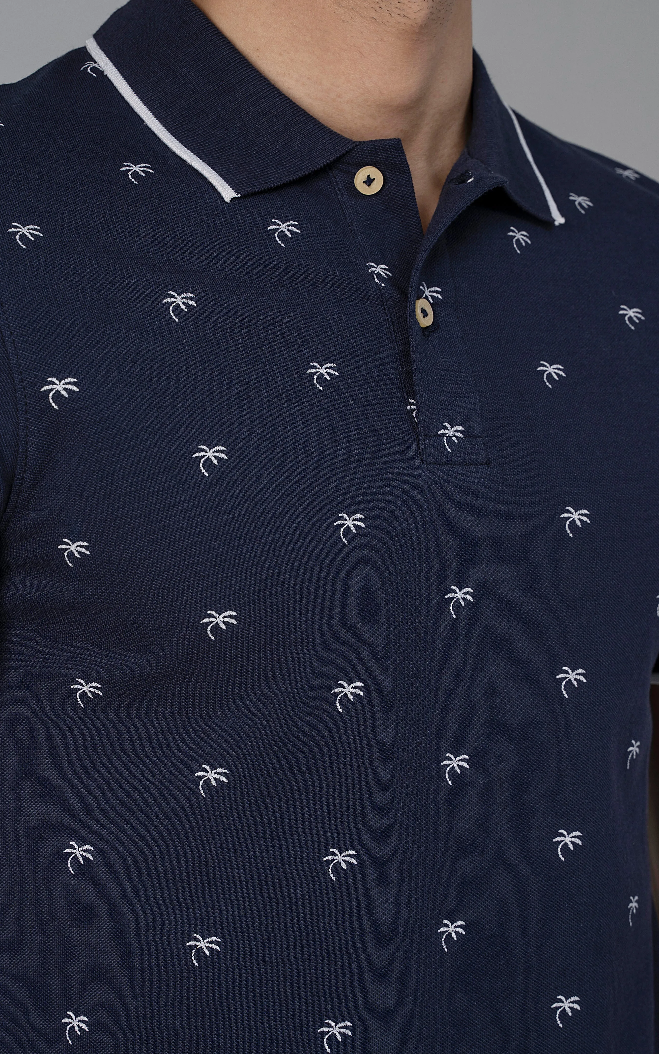 ROTARY PRINT POLO NAVY