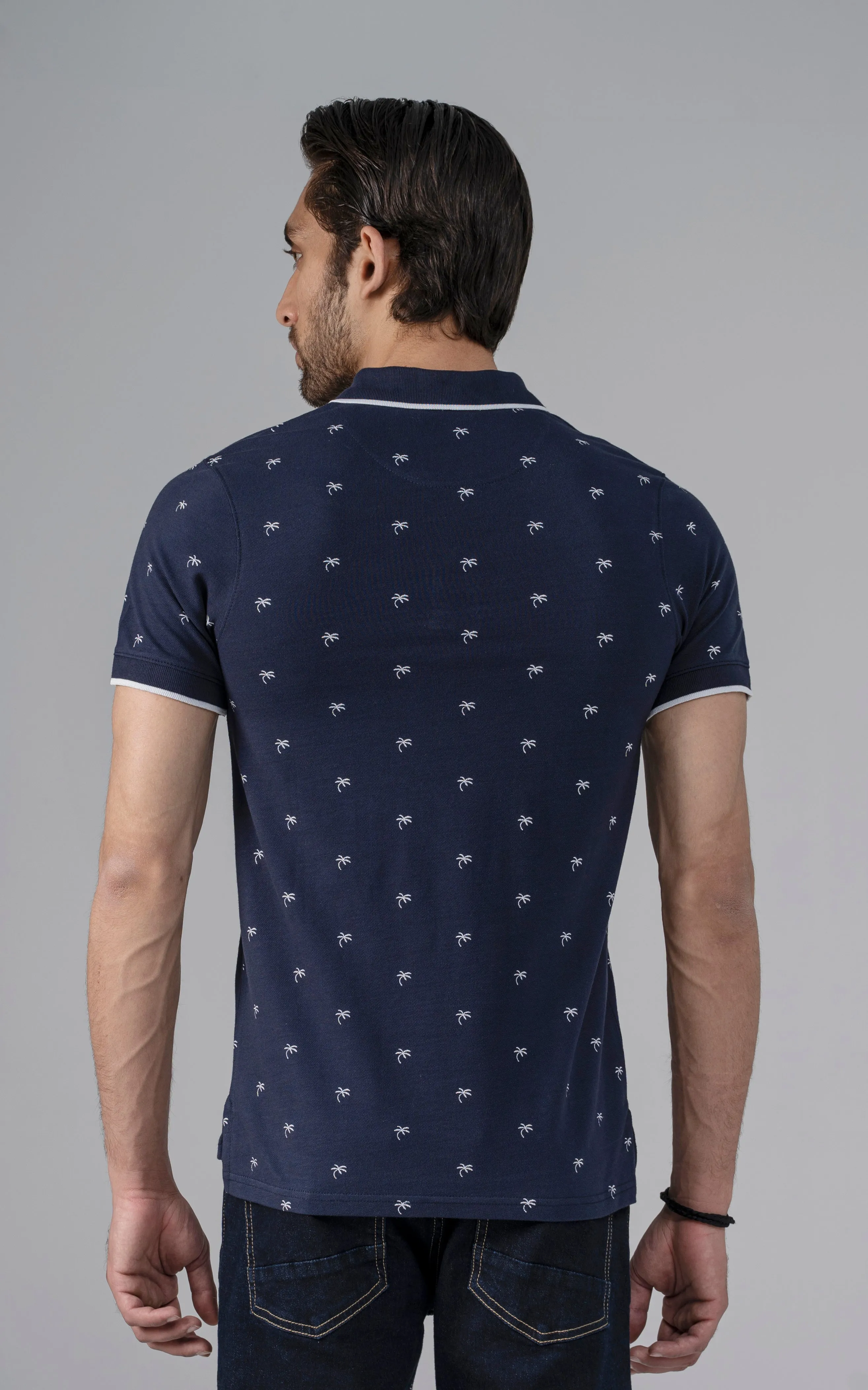 ROTARY PRINT POLO NAVY