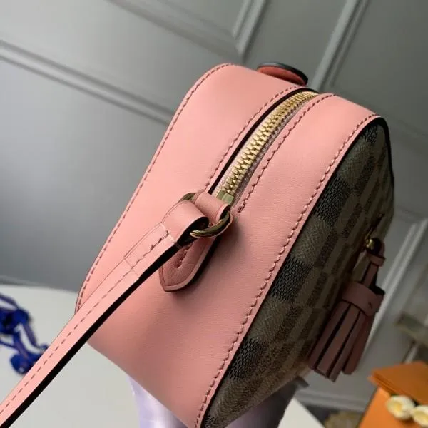 Saintonge Top Handle Bag N40155 Damier Azur Canvas/pink 2019 Collection