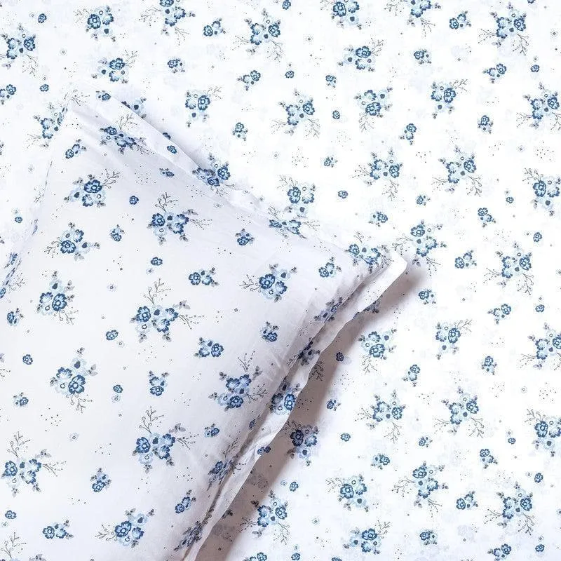 Scattered Blooms Bedsheet - Blue