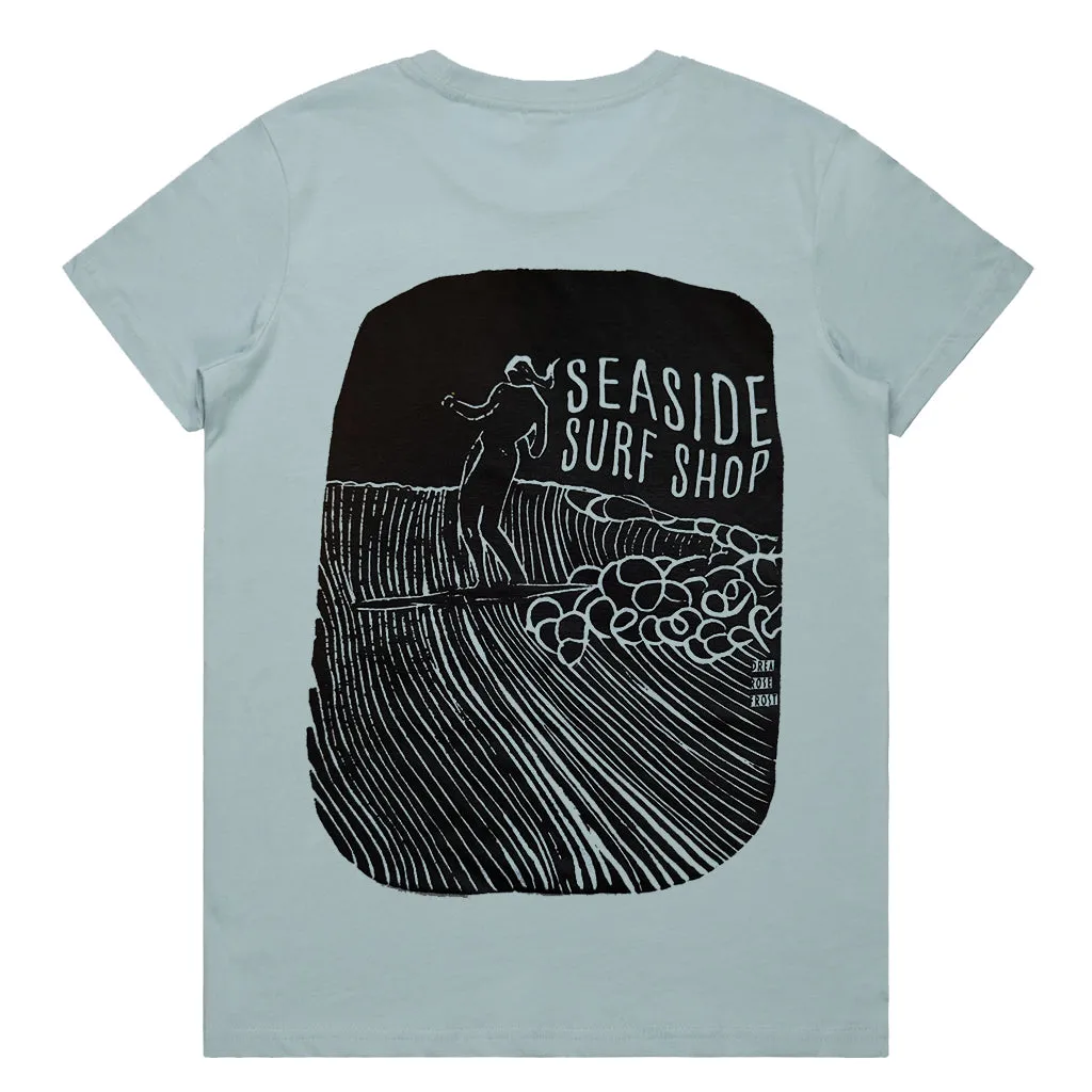 Seaside Surf x Drea Frost - Local Artist Series Womens S/S Tee - Pale Blue