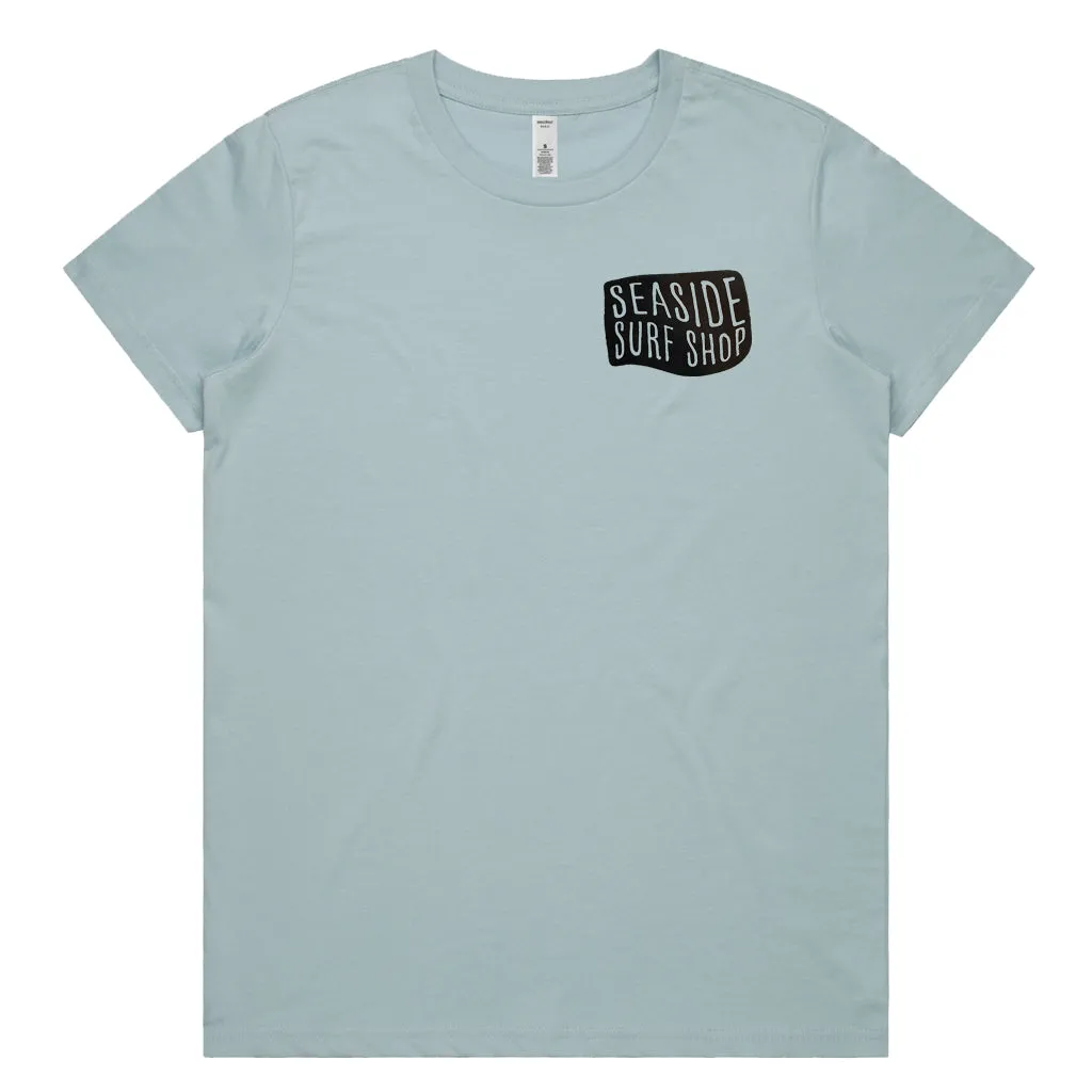 Seaside Surf x Drea Frost - Local Artist Series Womens S/S Tee - Pale Blue