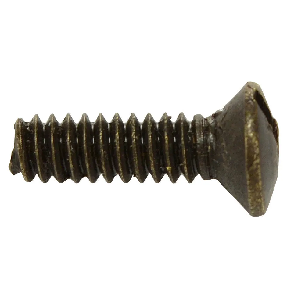 Single 1/2 Inch Solid Brass Wall Switch Plate Screw (Antique Brass Finish)