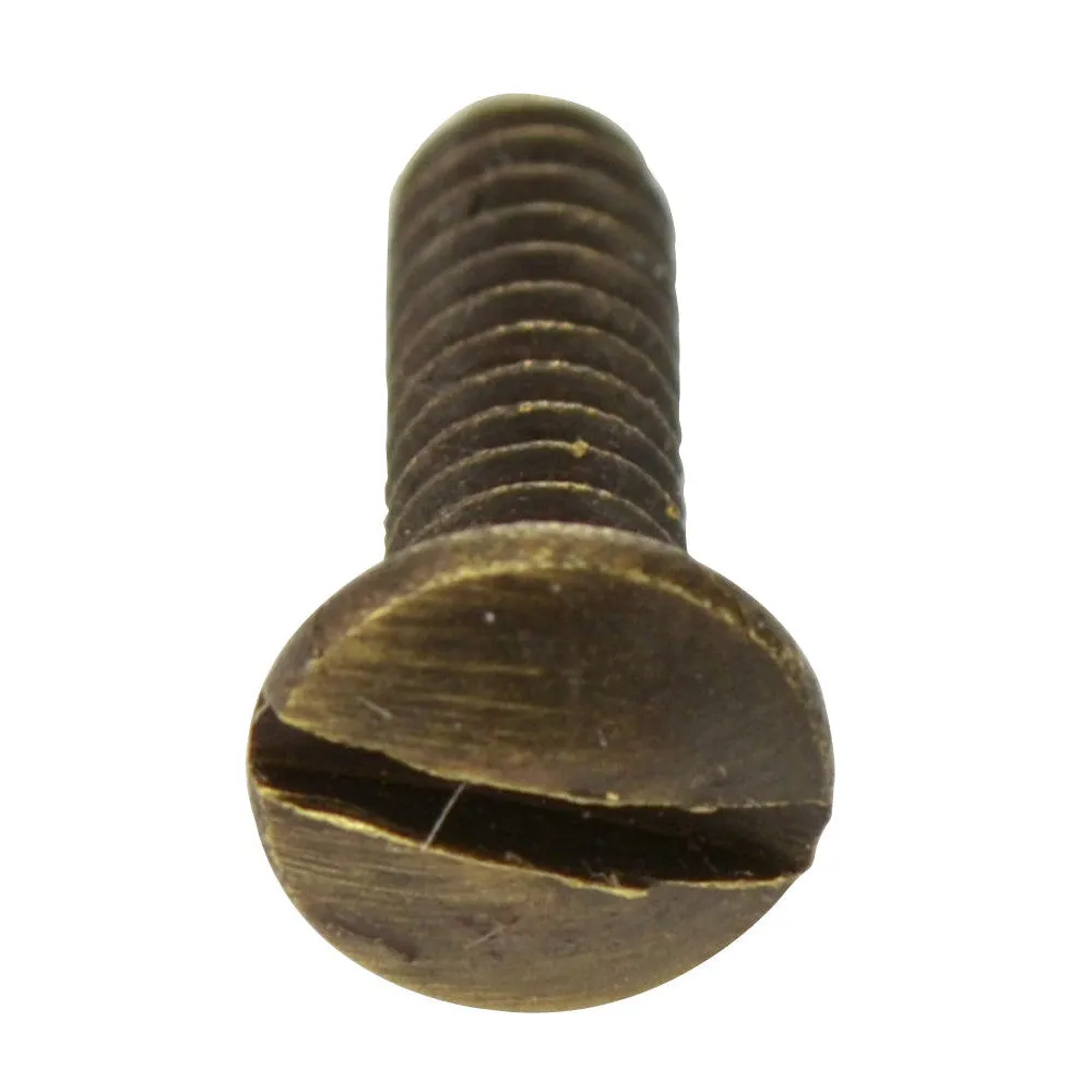 Single 1/2 Inch Solid Brass Wall Switch Plate Screw (Antique Brass Finish)