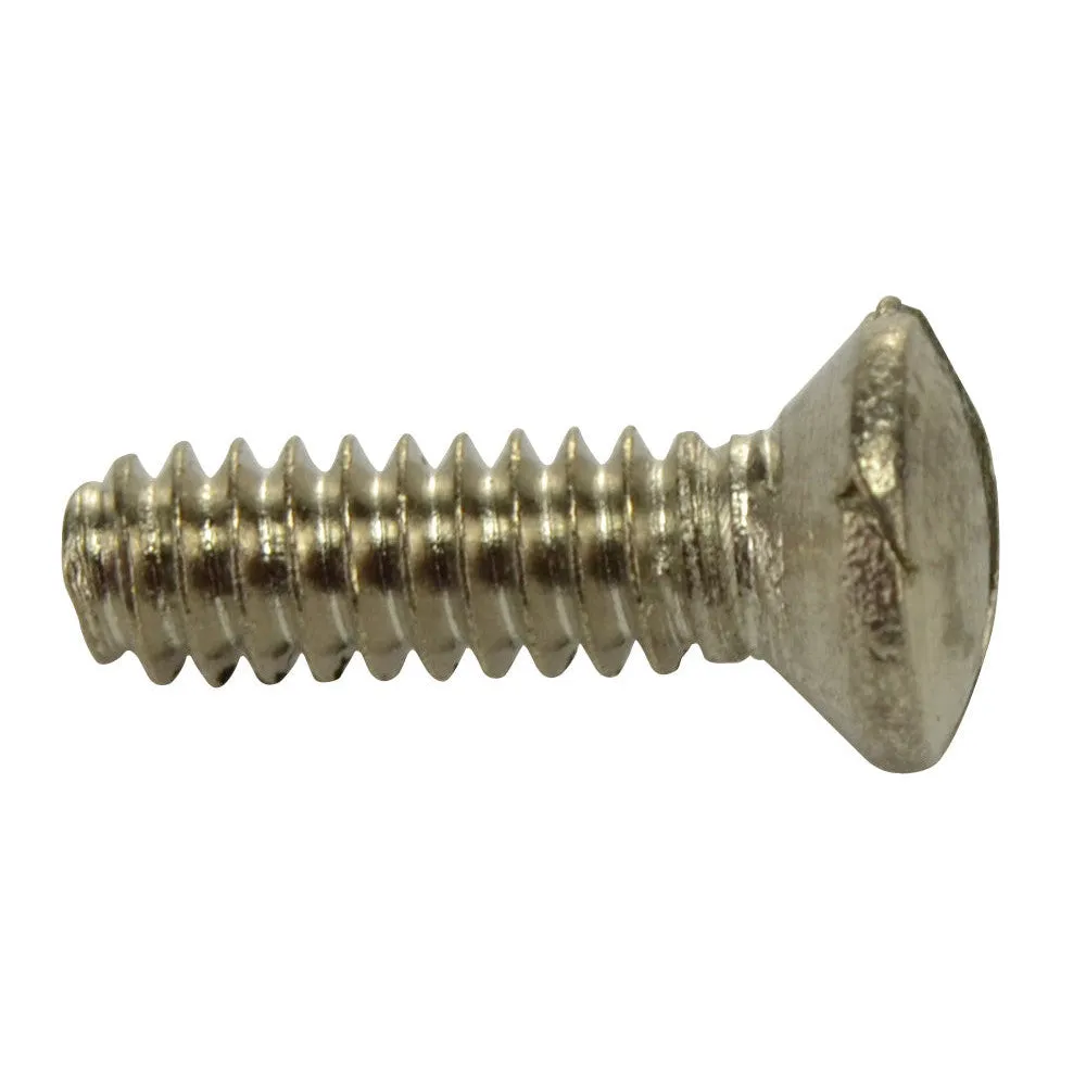 Single 1/2 Inch Solid Brass Wall Switch Plate Screw (Polished Nickel Finish)