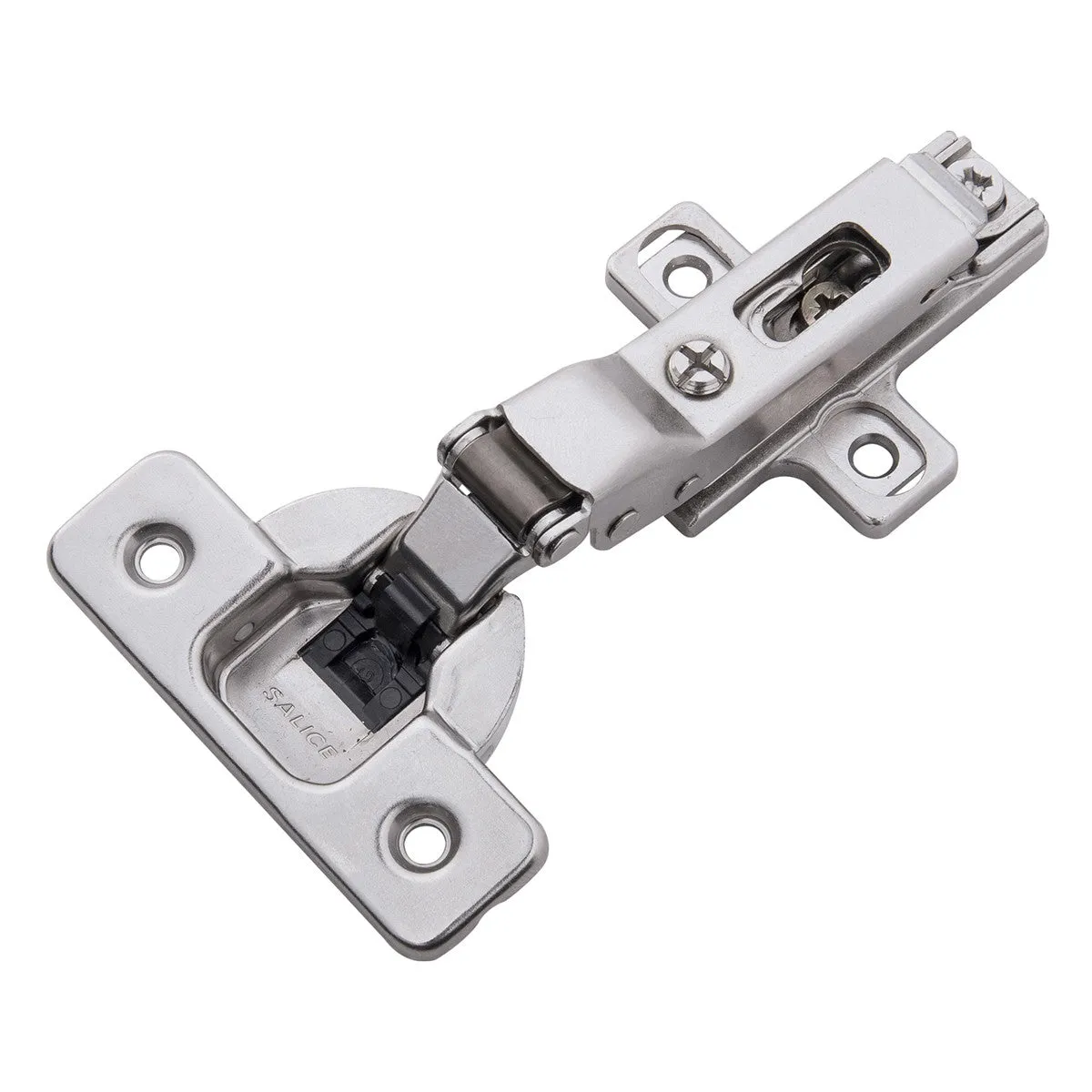 Soft Close Half Overlay Frameless Polished Nickel Cabinet Hinge