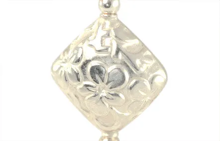 Solid Silver Embossed Flower Earrings