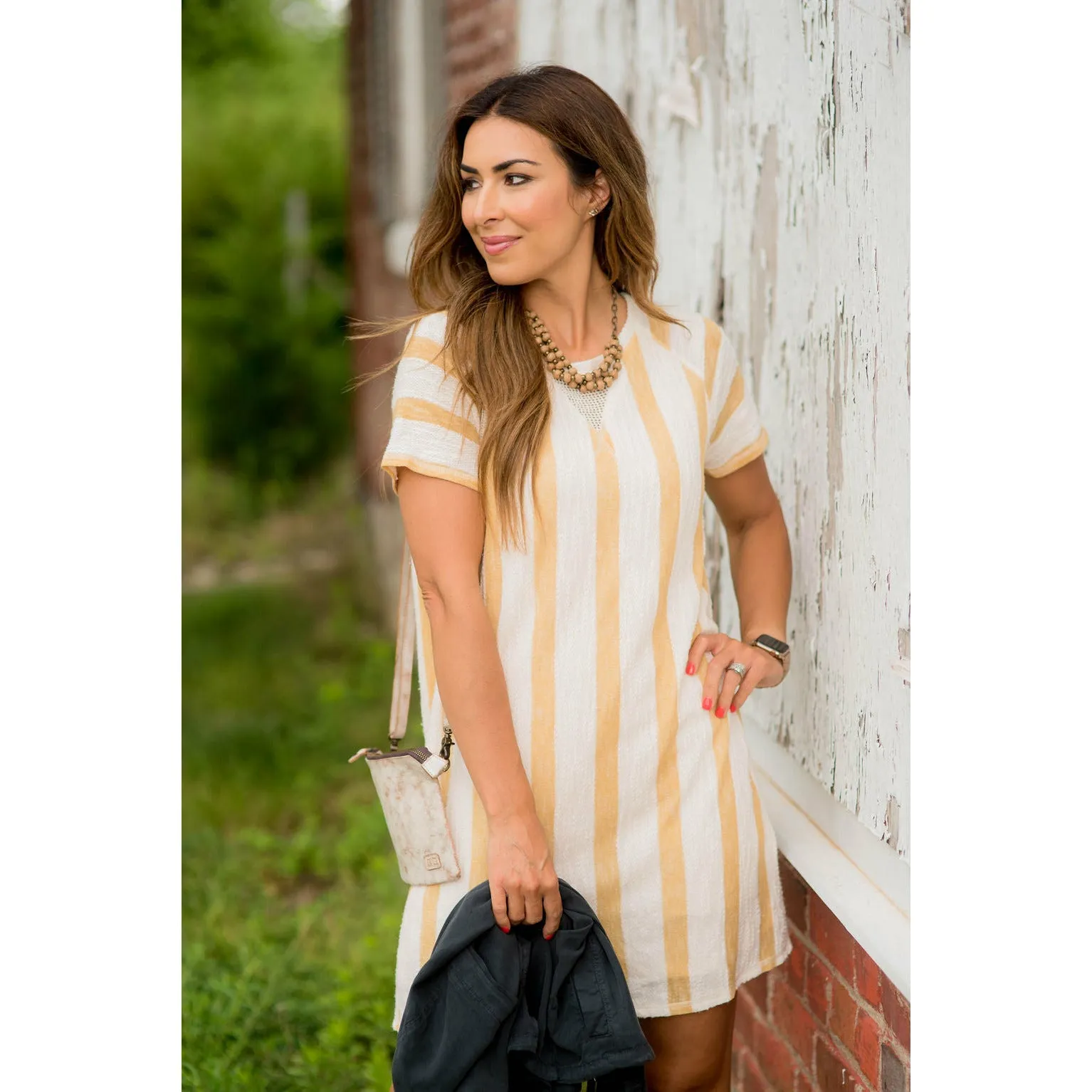 Striped Terry Tunic Dress