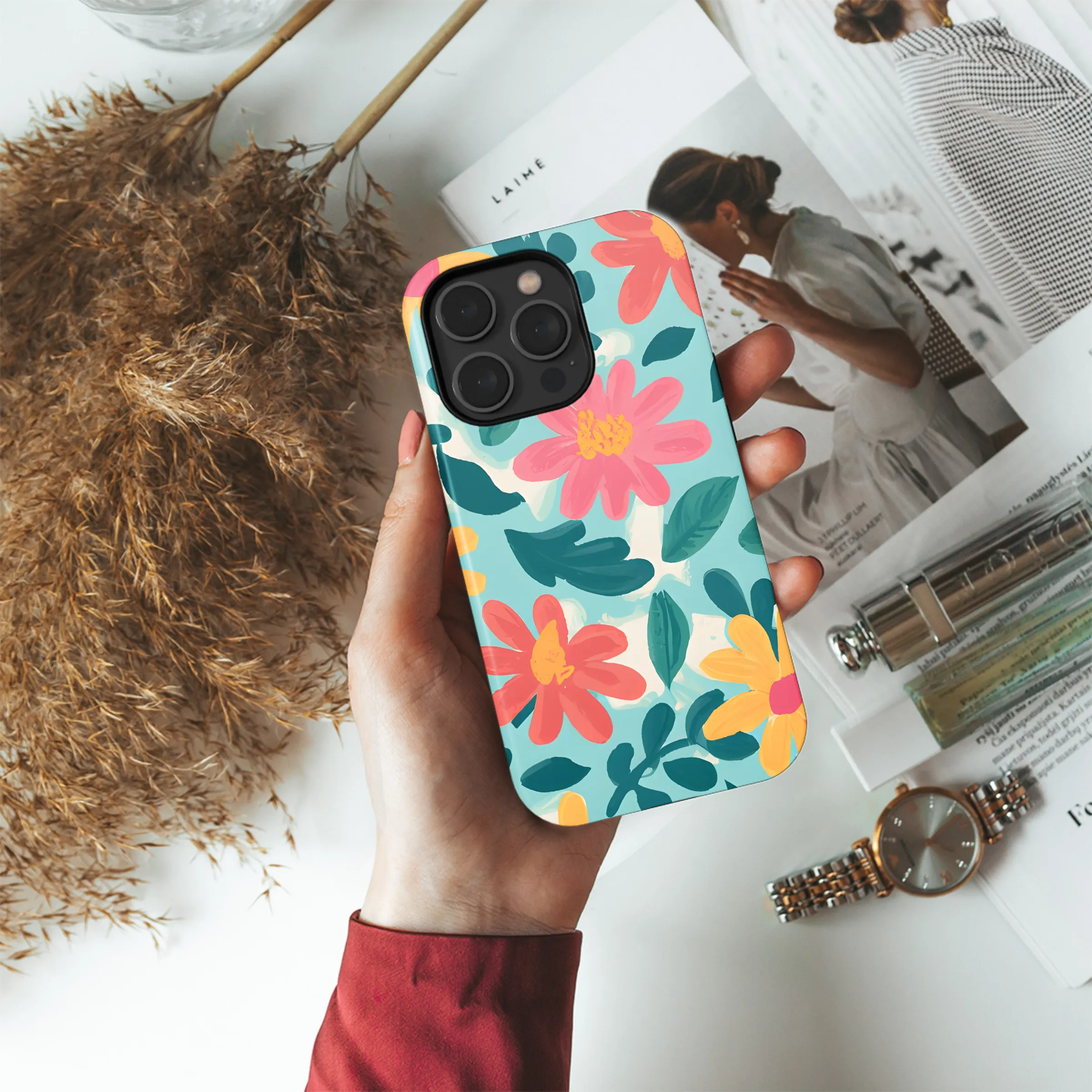 Summer Flower Phone Case iPhone Samsung Cover Pixel 3277