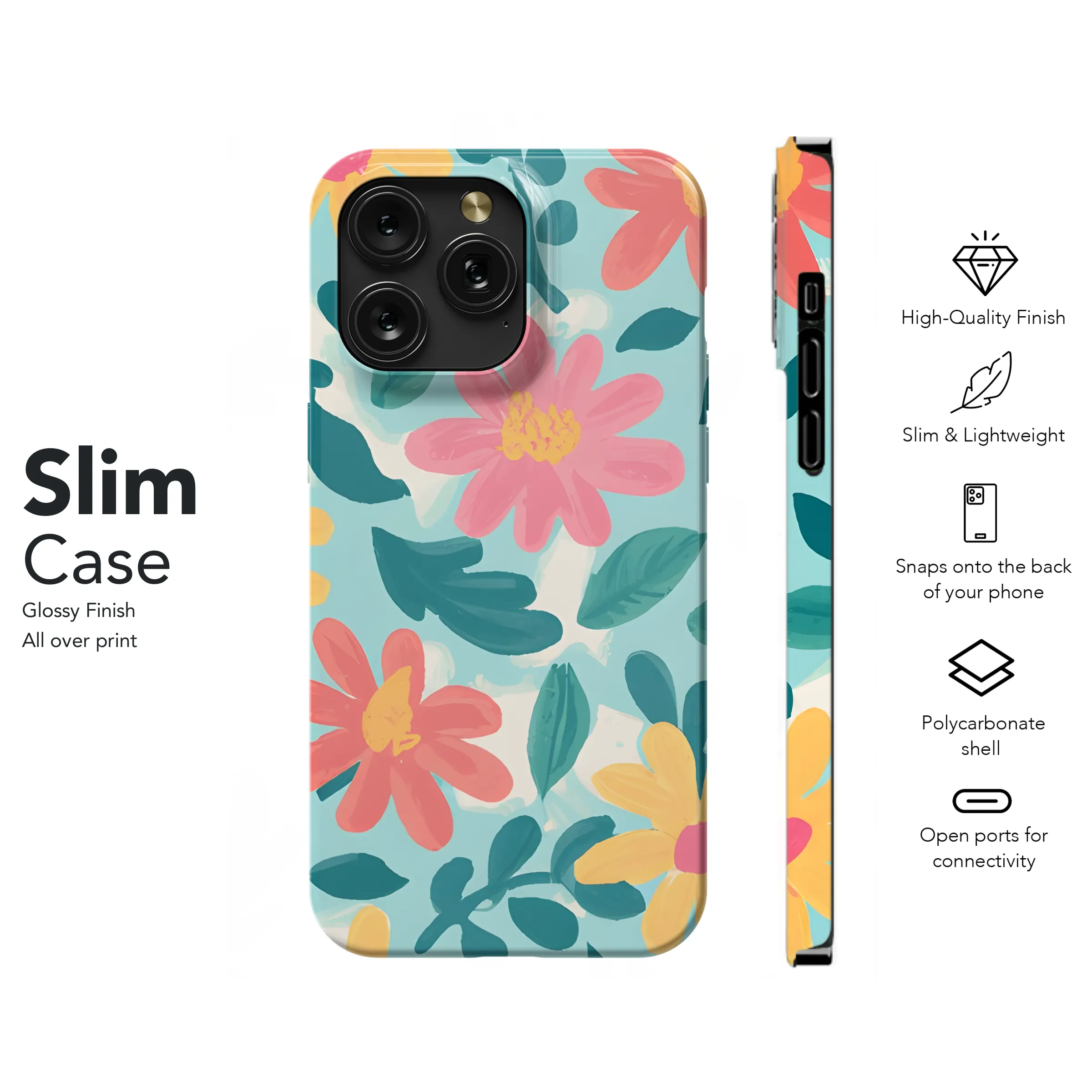 Summer Flower Phone Case iPhone Samsung Cover Pixel 3277