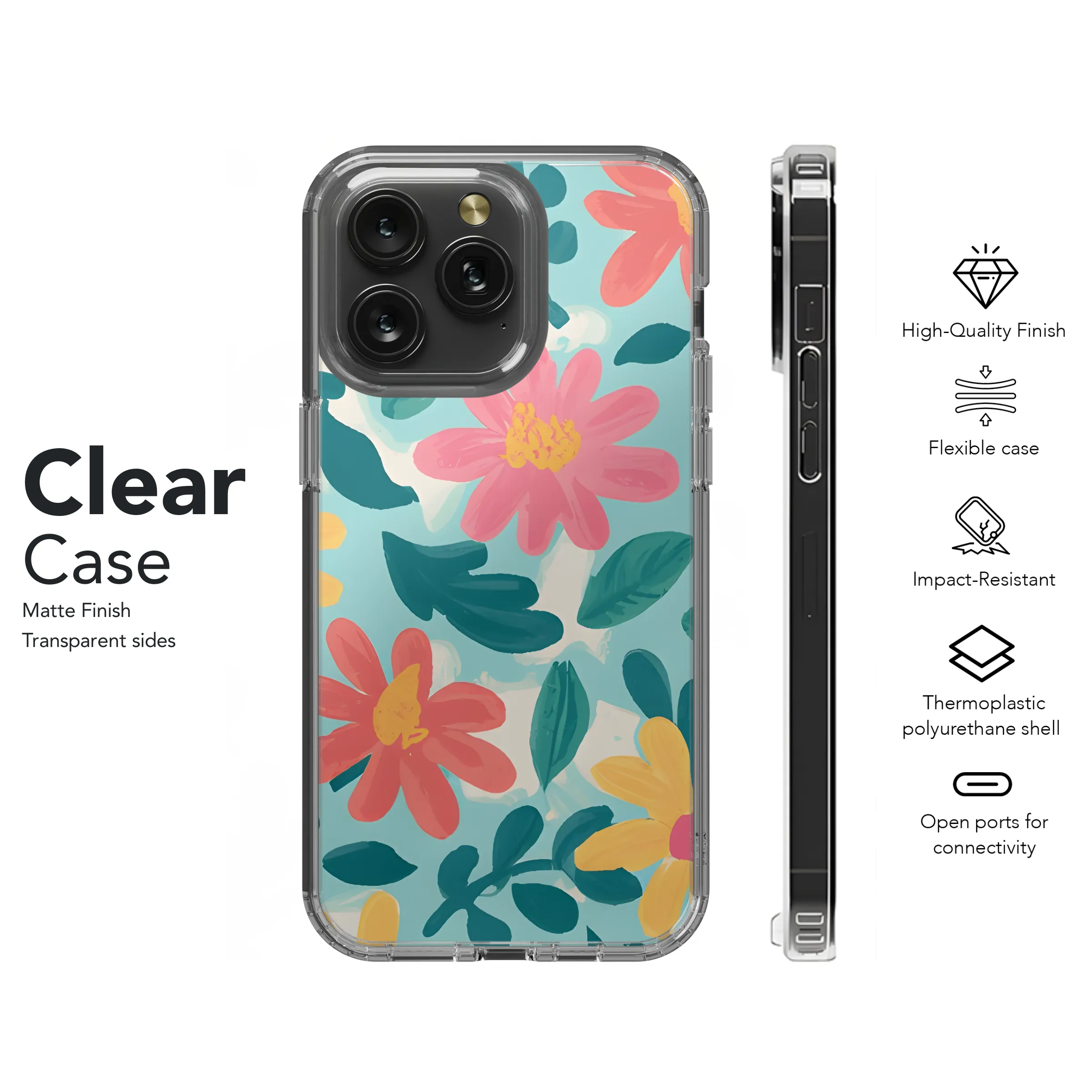 Summer Flower Phone Case iPhone Samsung Cover Pixel 3277