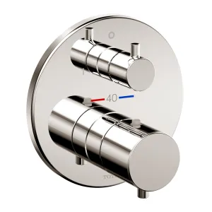 TOTO TBV01408U#PN Round Thermostatic Mixing Valve with Two-Way Diverter Shower Trim, Polished Nickel