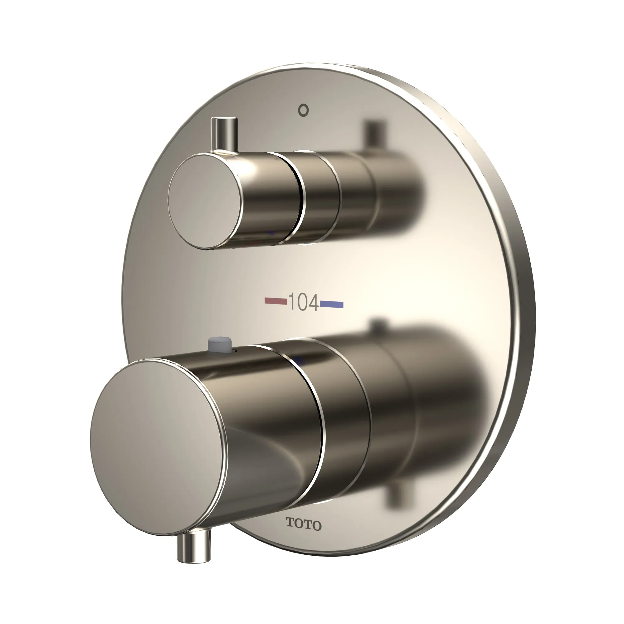 TOTO TBV01408U#PN Round Thermostatic Mixing Valve with Two-Way Diverter Shower Trim, Polished Nickel