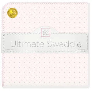 Ultimate Swaddle Blanket - Fresh Pastel Polka Dots, Pastel Pink - Customized