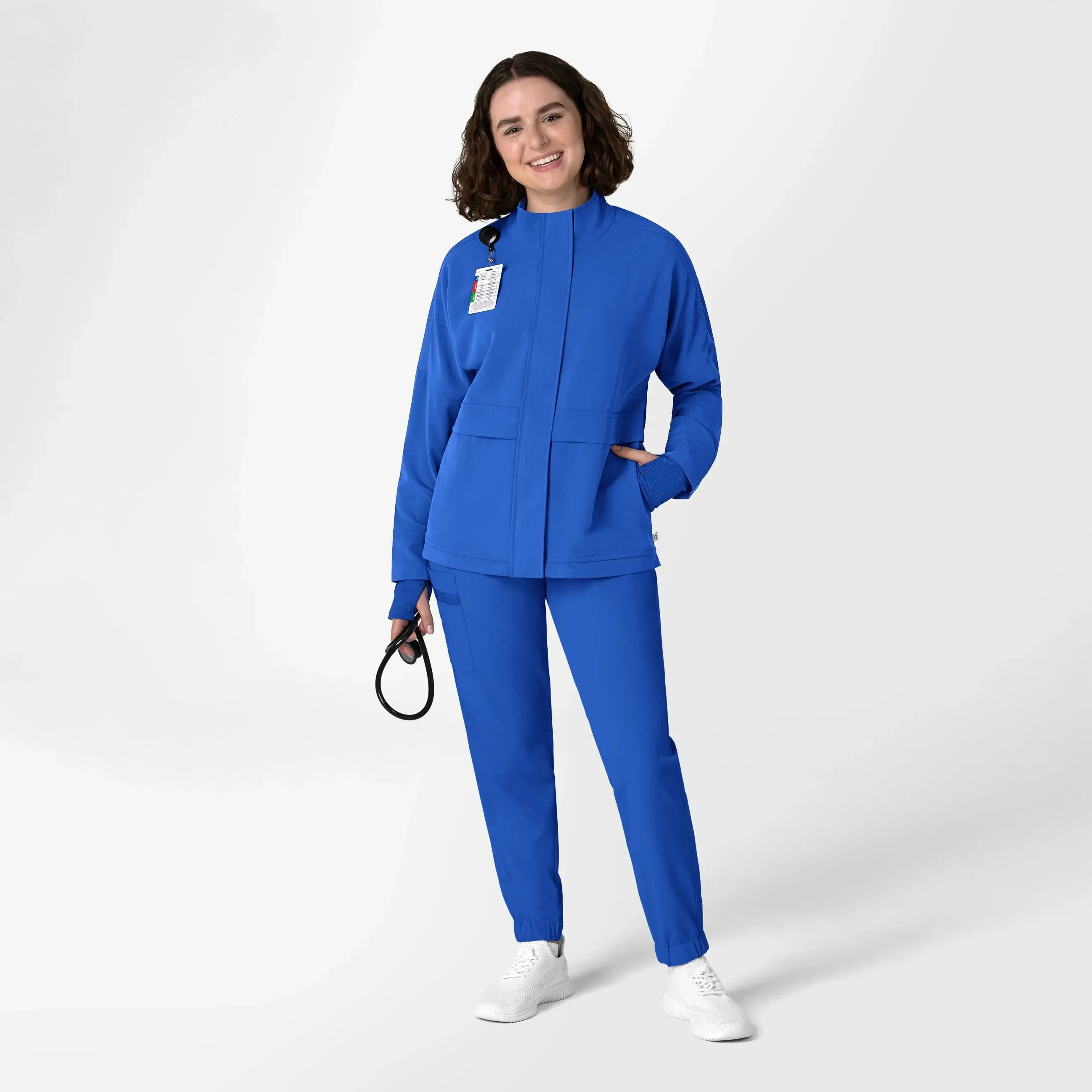 Wink Women's Germs Happen Packable Scrub Jacket - Royal Blue