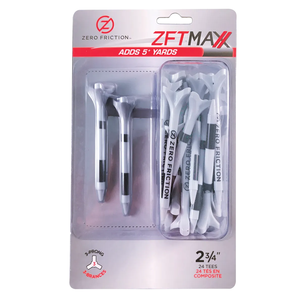 ZF MAXX 3-PRONG 2-3/4" TEES - 24 PACK