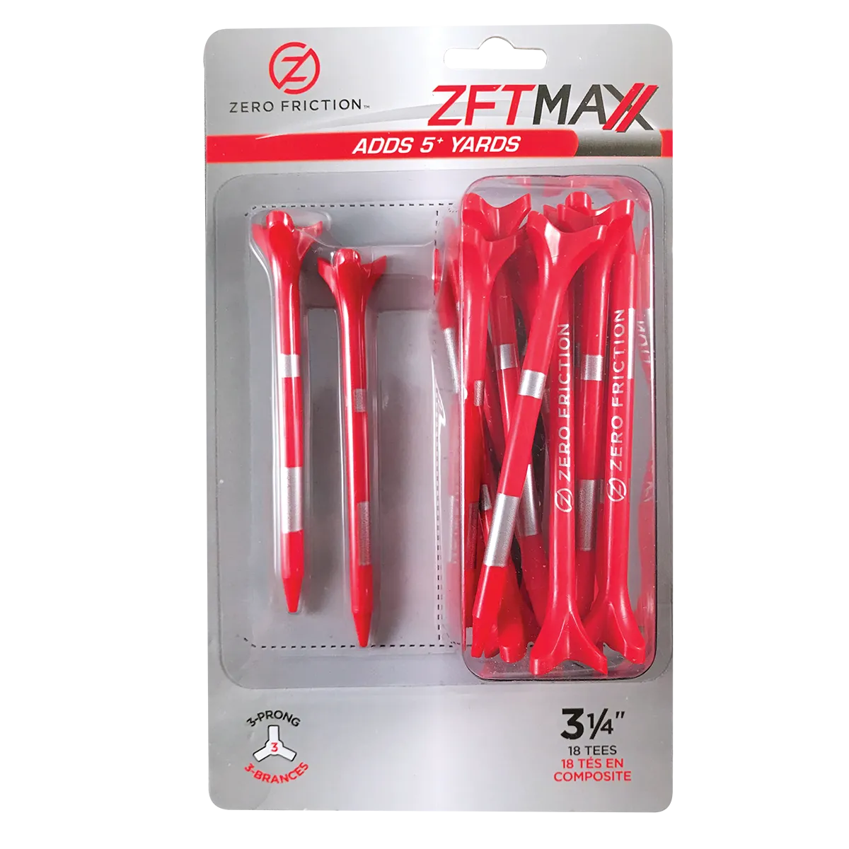 ZF MAXX 3-PRONG 3-1/4" TEES - 18 PACK