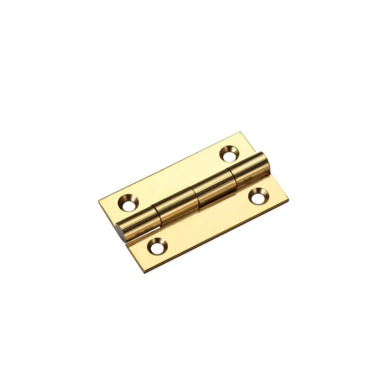 Zoo Solid Drawn Brass Butt Hinge - 38 x 22 x 1.3mm-Polished Brass